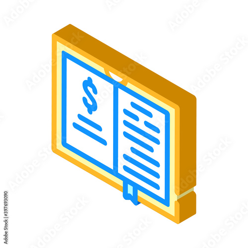 business literature isometric icon vector illustration color