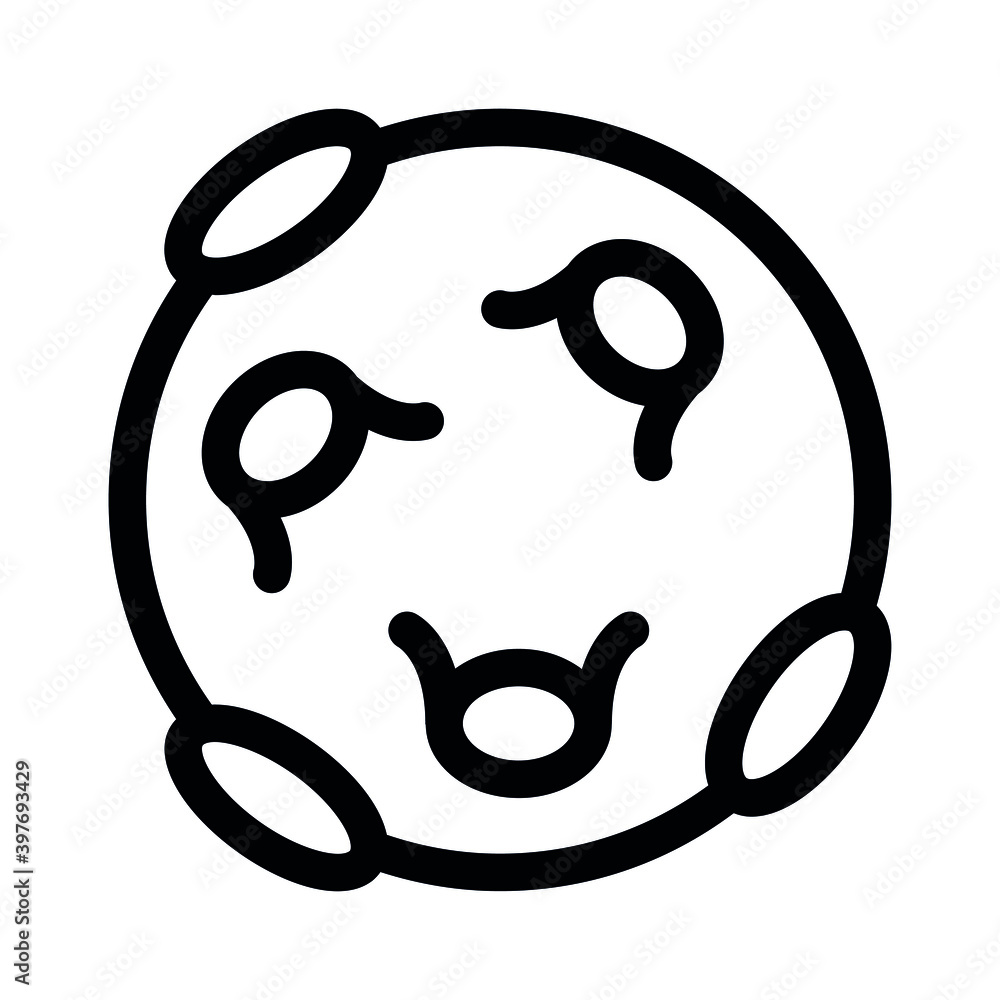 Moon or Crater Icon on white background Moon or Crater Icon on white background