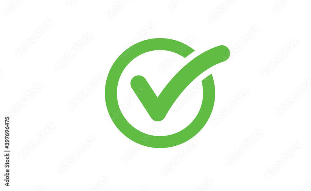 Checkmark tick green icon. Symbol of approval check mark. Checkmark tick green icon. Symbol of approval check mark.