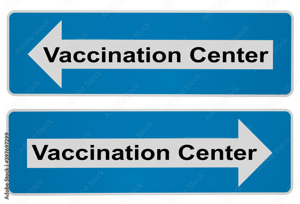 Blue sign Vaccination center