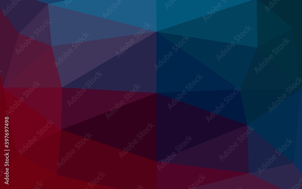 Obraz premium Dark Blue, Red vector shining triangular pattern.