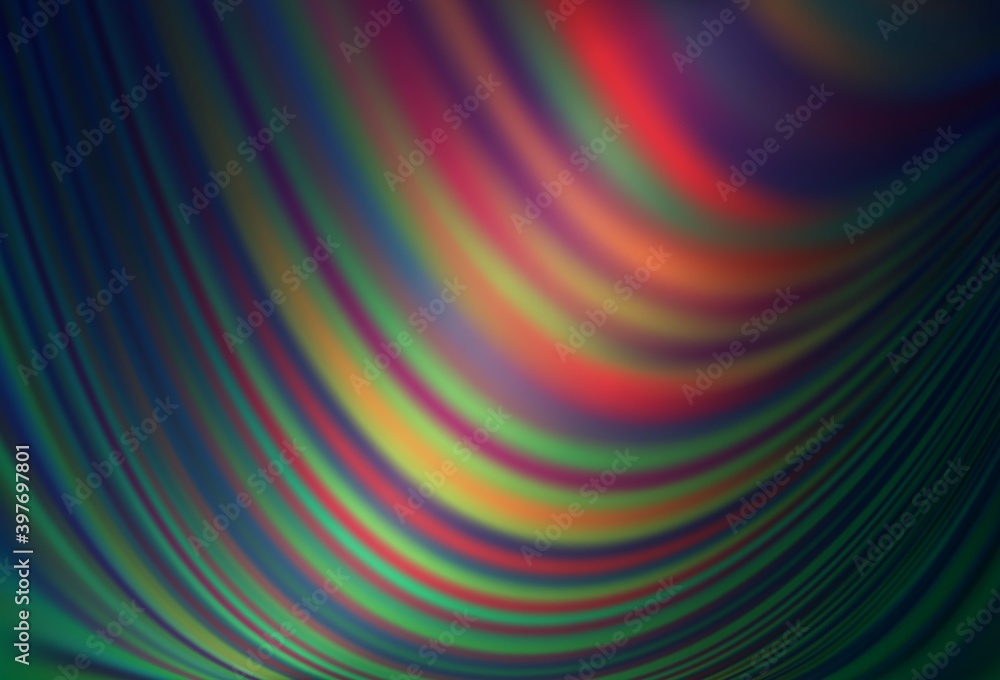 Dark Blue, Red vector background with bent ribbons.