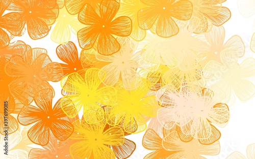 Light Brown vector doodle texture with flowers