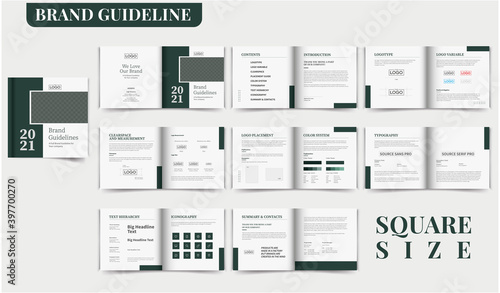 Brand Guideline Template Square Brand Guide brand manual Brand guide Brand Book