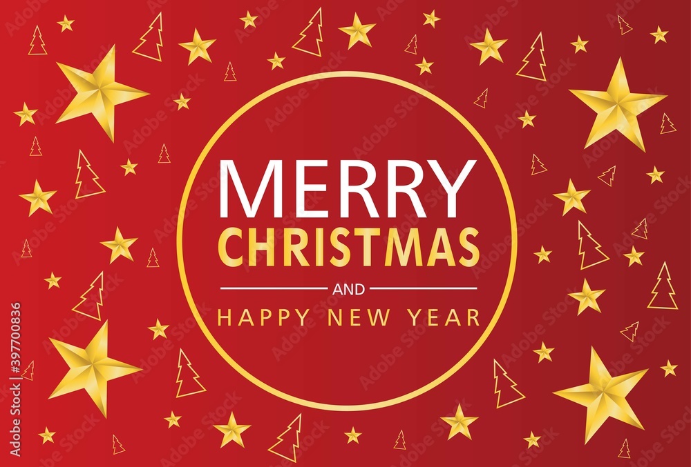 Christmas and New Year greeting cards in red and gold colors. christmas and new year background design for banners, posters and billboards