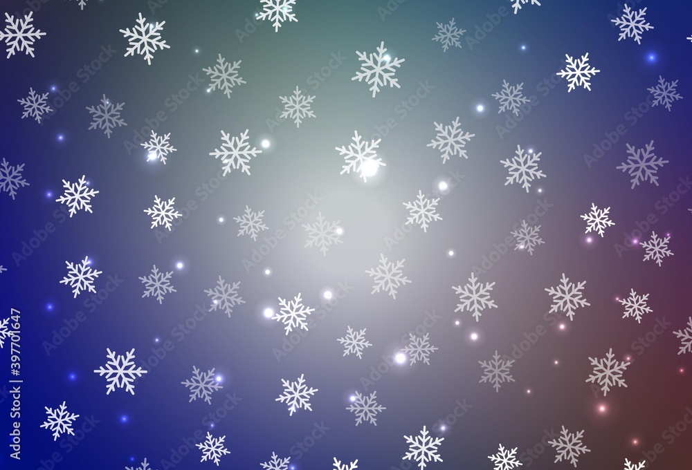 Light Blue, Red vector background in Xmas style.