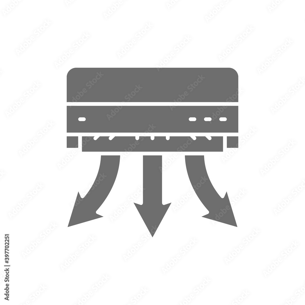 Air conditioning, smart climate control grey icon. Air conditioning, smart climate control grey icon.