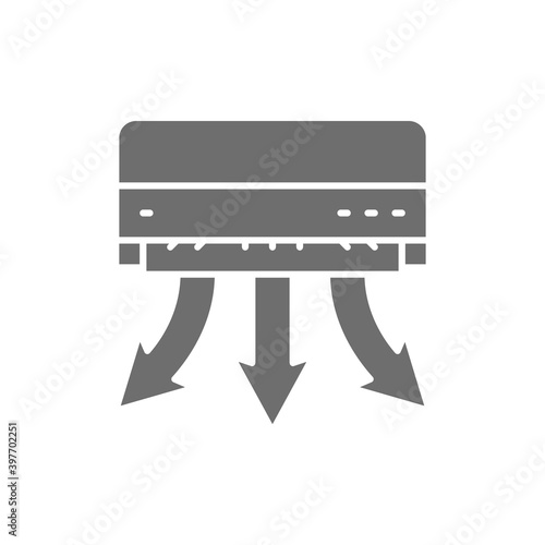 Air conditioning, smart climate control grey icon.
