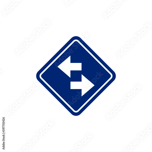 Free Download Road signs two way exchange Street . Vector yellow plate road signs templates  - GFXLoad
