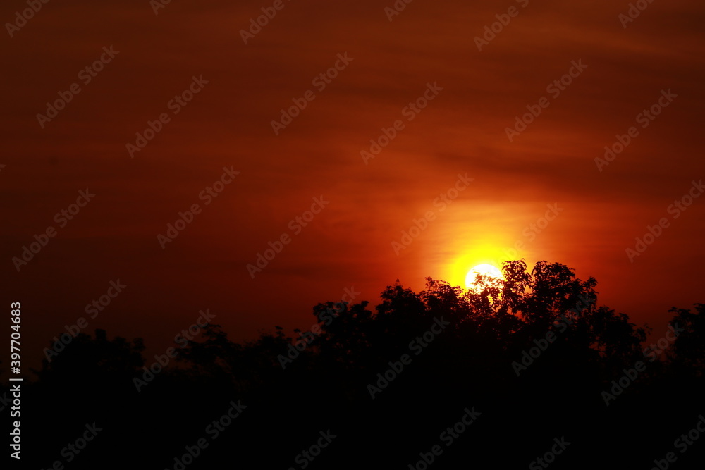 Beautiful light from sunrise in the morning