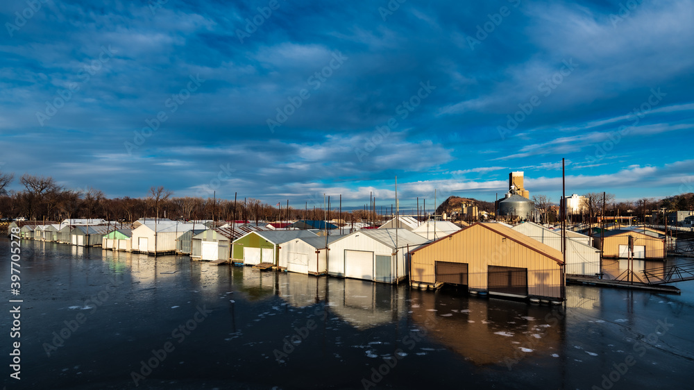 Boat Houses in Red Wing in Minnesota