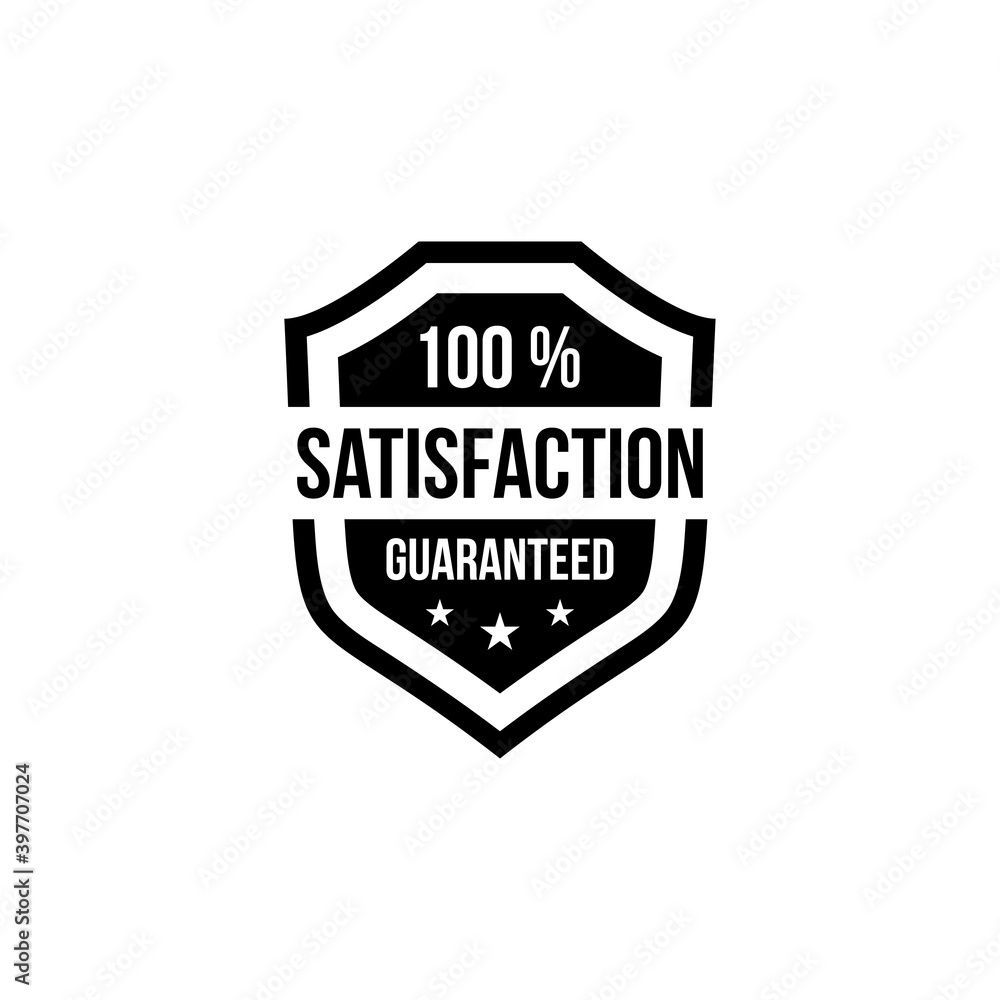 Valokuva 100 % satisfaction guaranteed shield vector