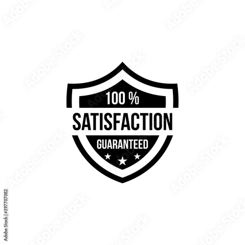 100 % satisfaction guaranteed shield vector