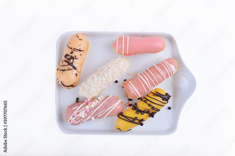 Obraz premium colorful eclairs sweets