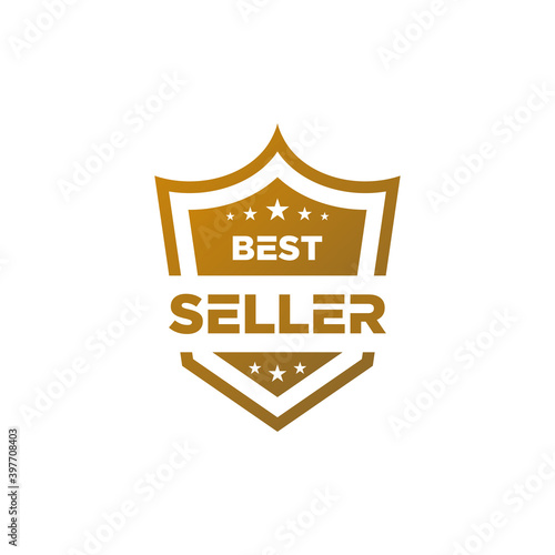best seller gold icon shield vector
