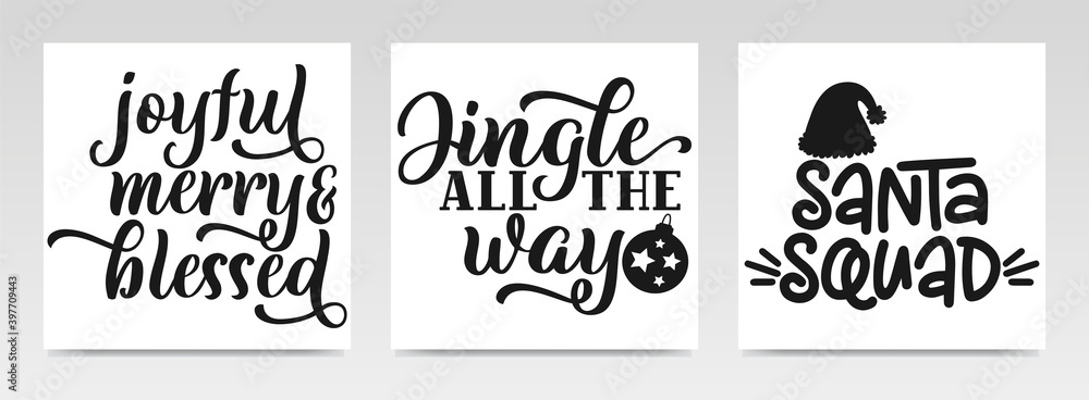 Christmas quotes letter typography set illustration. Christmas quotes letter typography set illustration.