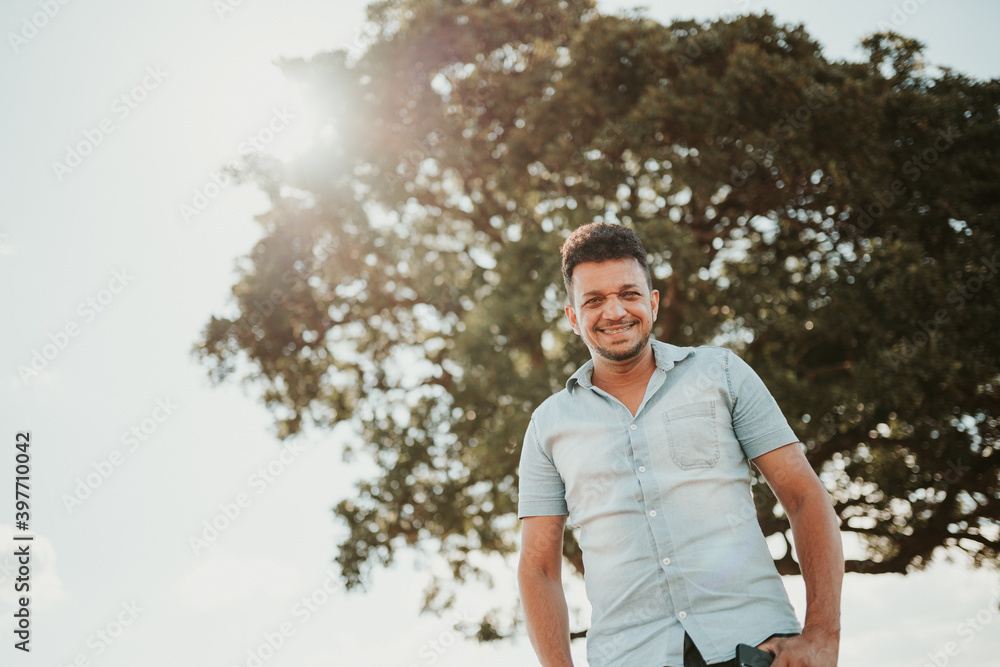Portrait of a Latin American farmer looking to camera Portrait of a Latin American farmer looking to camera