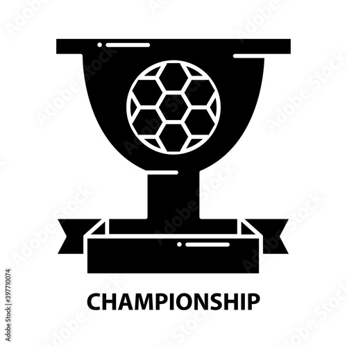 championship icon, black vector sign with editable strokes, concept illustration