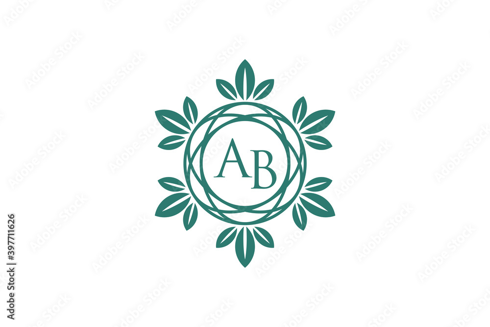 Obraz premium Nature logo leaf eco wellness yoga massage spa, leaf eco icon minimalist simple design.