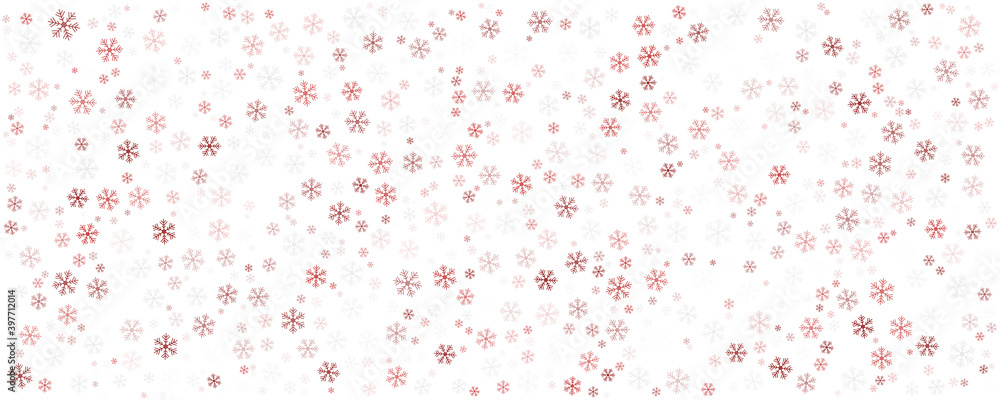 Red white snowflake pattern background