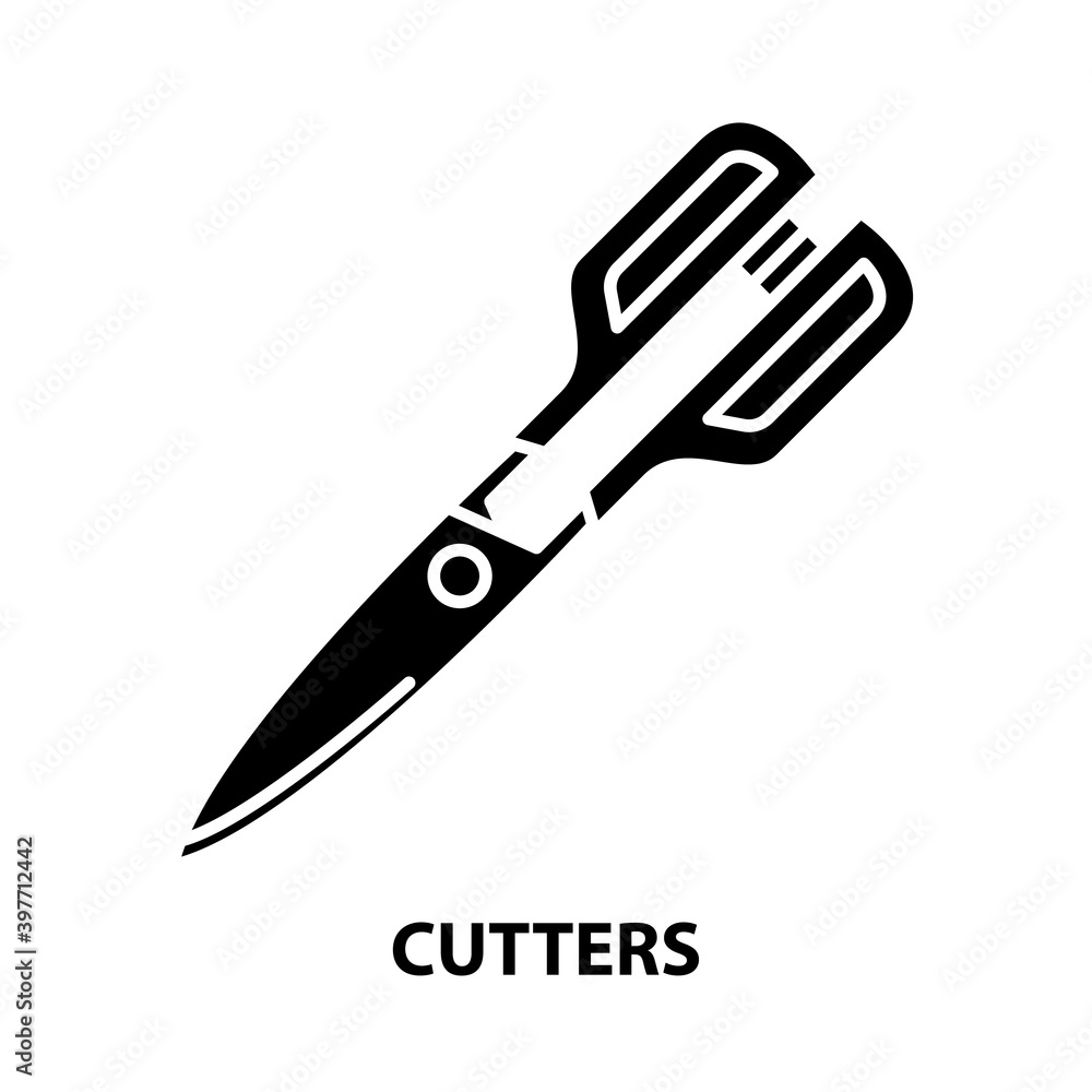 Obraz premium cutters icon, black vector sign with editable strokes, concept illustration