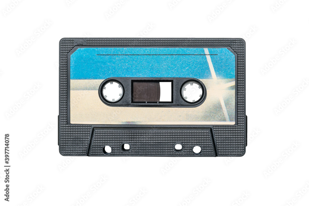 Blue and white tape recorder isolated on a white background. Blue and white tape recorder isolated on a white background.