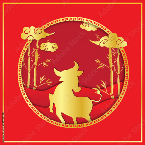 Chinese new year 2021 vector image for holiday content.