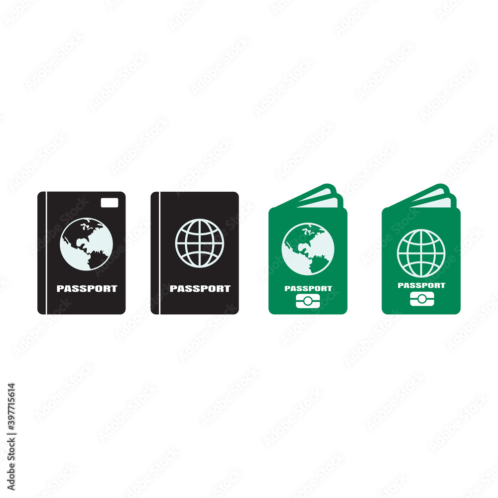 Passport icon design template vector isolated illustration