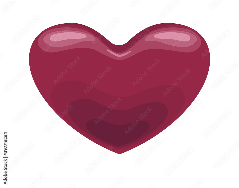 Red heart for Valentine's day. Vector flat cartoon design graphic isolated illustration. Red heart for Valentine's day. Vector flat cartoon design graphic isolated illustration.