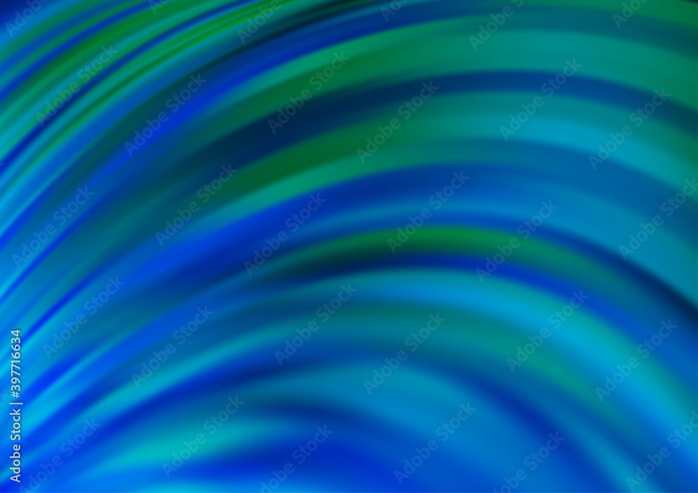 Light Blue, Green vector template with lines, ovals. Light Blue, Green vector template with lines, ovals.