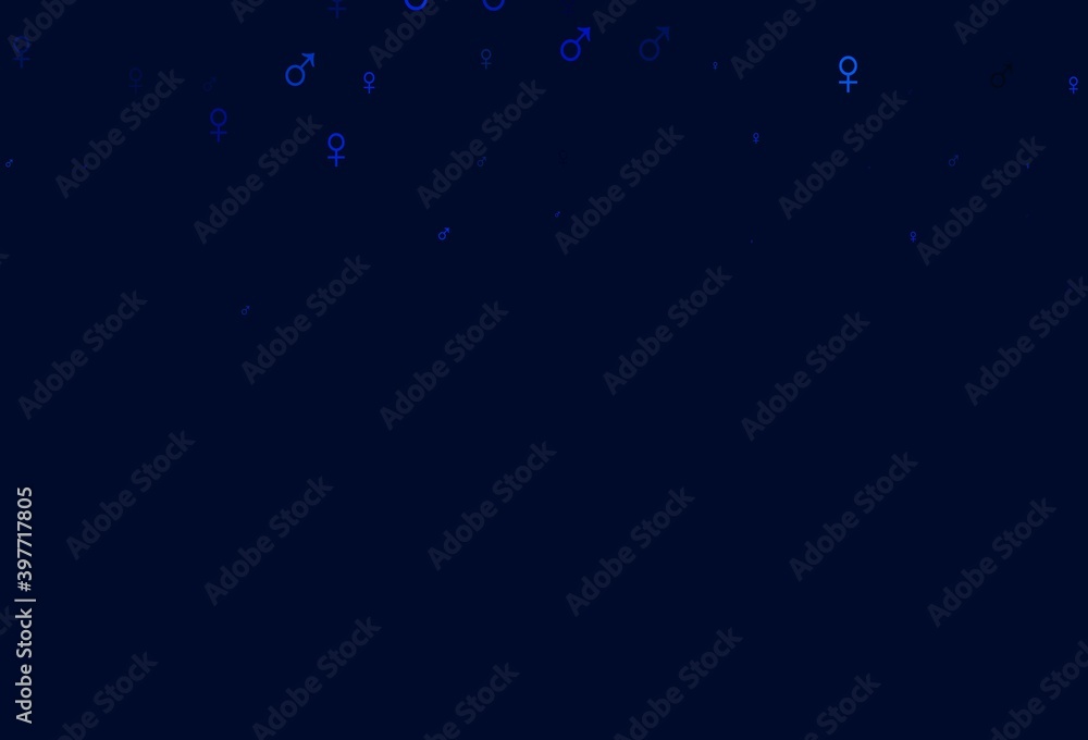 Light blue, green vector pattern with gender elements. Light blue, green vector pattern with gender elements.