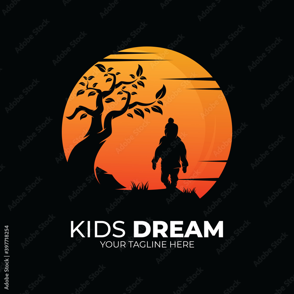 Little kids dream logo design inspiration