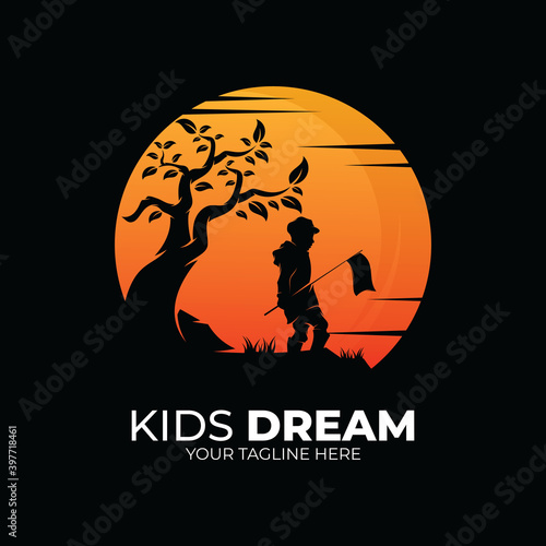 Little kids dream logo design inspiration