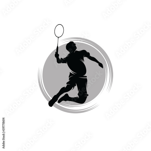 Badminton Smash Silhouette Logo Designs