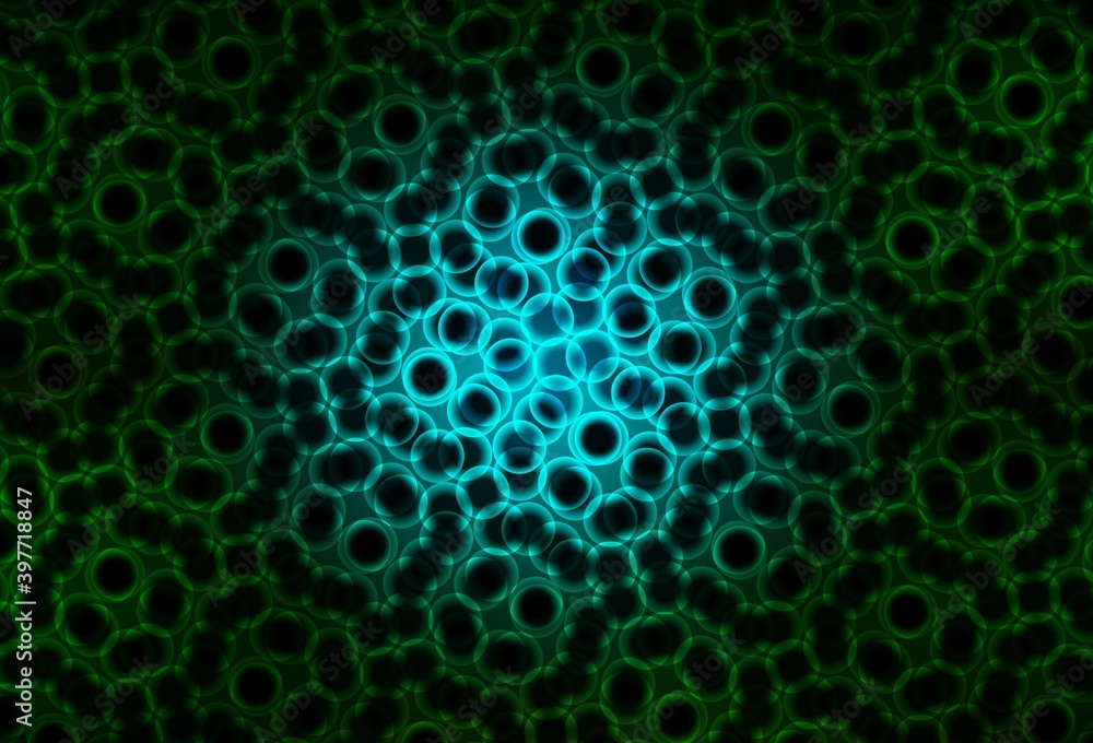 Obraz premium Dark Green vector layout with circle shapes.