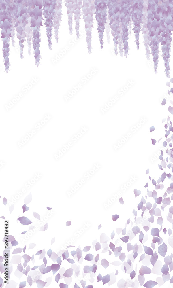 藤の花と花びら舞う流れる 縦 Stock Vector Adobe Stock