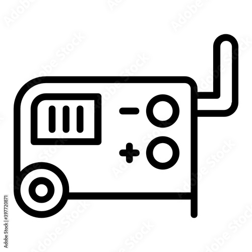 Portable Machine Vector Icon Design, Arc welding equipment and Metal Work Symbol on white background, Construction and Industrial manufacturing Sign, Engine Driven Welder Generators Concept 