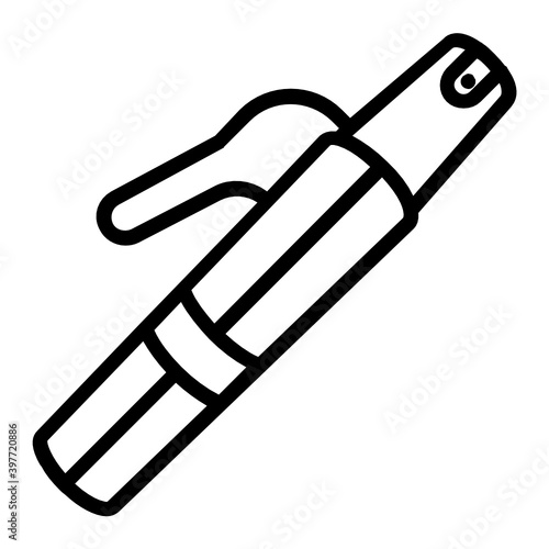 Copper Welding rod stinger Vector Icon Design, Arc welding equipment and Metal Work Symbol on white background, Construction and Industrial manufacturing Sign, Electrode holder Concept, 
