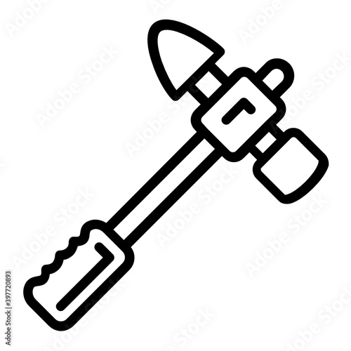 Welding Slag Remover Vector Icon Design, Arc welding equipment and Metal Work Symbol on white background, Construction and Industrial manufacturing Sign, Welder Hammer Concept, 