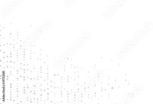Light Blue, Red vector pattern with crystals, rectangles.