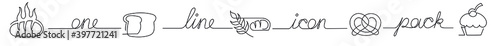 one line icon pack of bakery