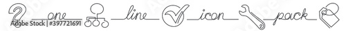 one line icon pack of question diagram tools mark label