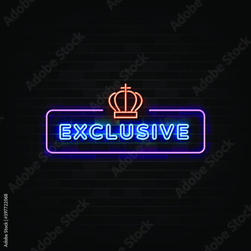 Exclusive Neon Signs Vector. Design Template Neon Style