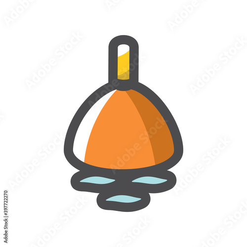 Fishing float floating in the water Vector icon Cartoon illustration