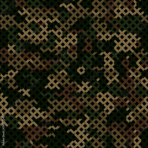 Seamless vector pattern for army fabric and design. Modern spotted desert print
