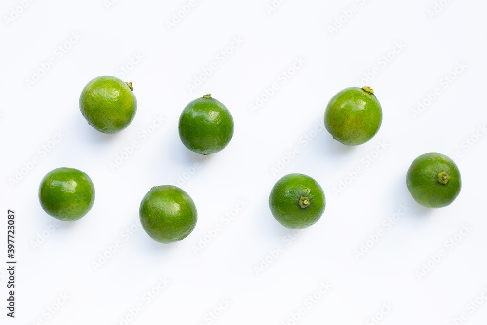 Fresh limes isolated on white background. Fresh limes isolated on white background.