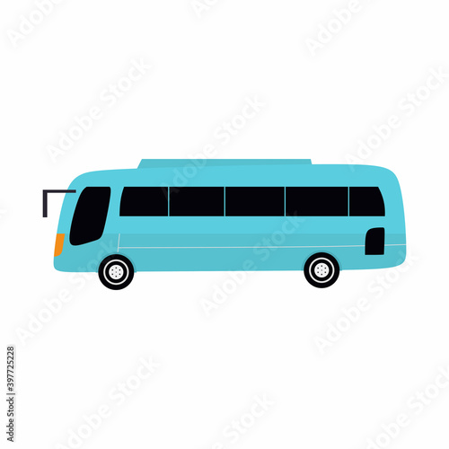Bus cartoon flat vector ill...