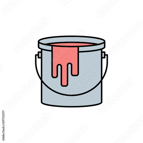 paint bucket line icon. Signs and symbols can be used for web, logo, mobile app, UI, UX