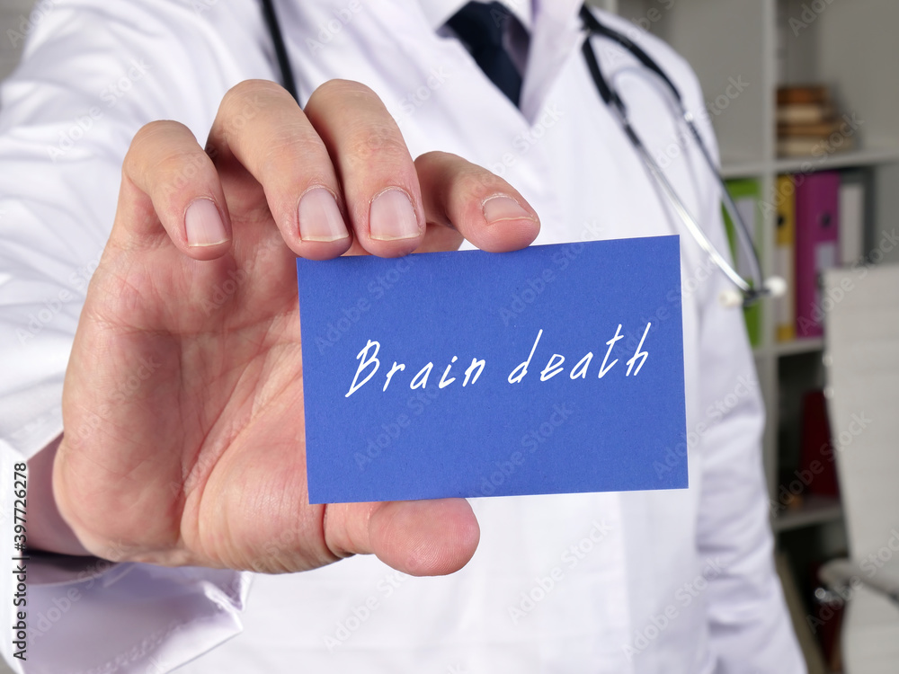 Medical concept about Brain death with phrase on the sheet. Medical concept about Brain death with phrase on the sheet.