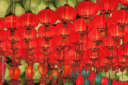 Chinese new year lanterns in chinatown.